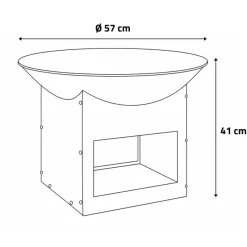 Brasero métal noir sur support Ø 57cm* Best