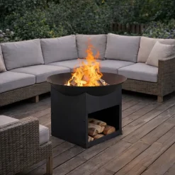 Brasero métal noir sur support Ø 57cm* Best