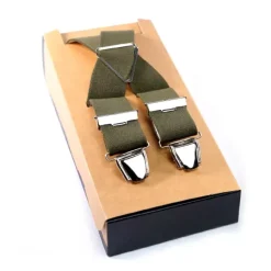 Bretelles homme Hercule 4 pinces kaki 120 cm* Sale