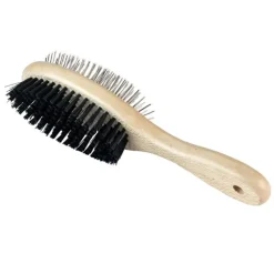 Brosse double manche bois pour chien*Kerbl New