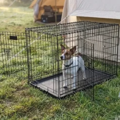 Cage métal grillagée avec plateau noir 122 x 75 x 82 cm* New