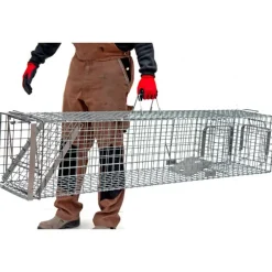 Cage-piège Hardy 3 ressorts trappe 60° 140x34x42cm*
