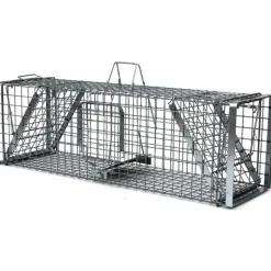 Cage-piège Hardy 3 ressorts trappe 60° 2 entrées 102x26x30cm* New