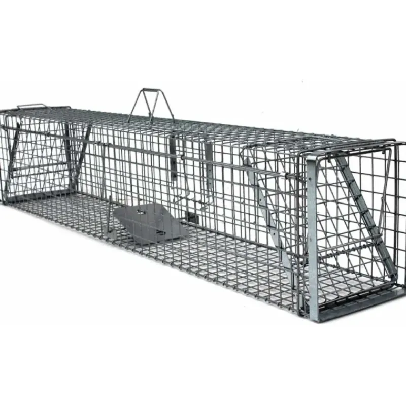 Cage-piège Hardy 3 ressorts trappe 60° 2 entrées 150x34x34cm* Sale