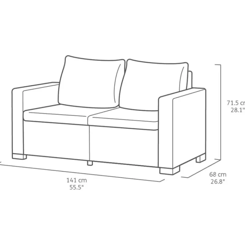 Canapé extérieur California 2 places marron*Keter Outlet