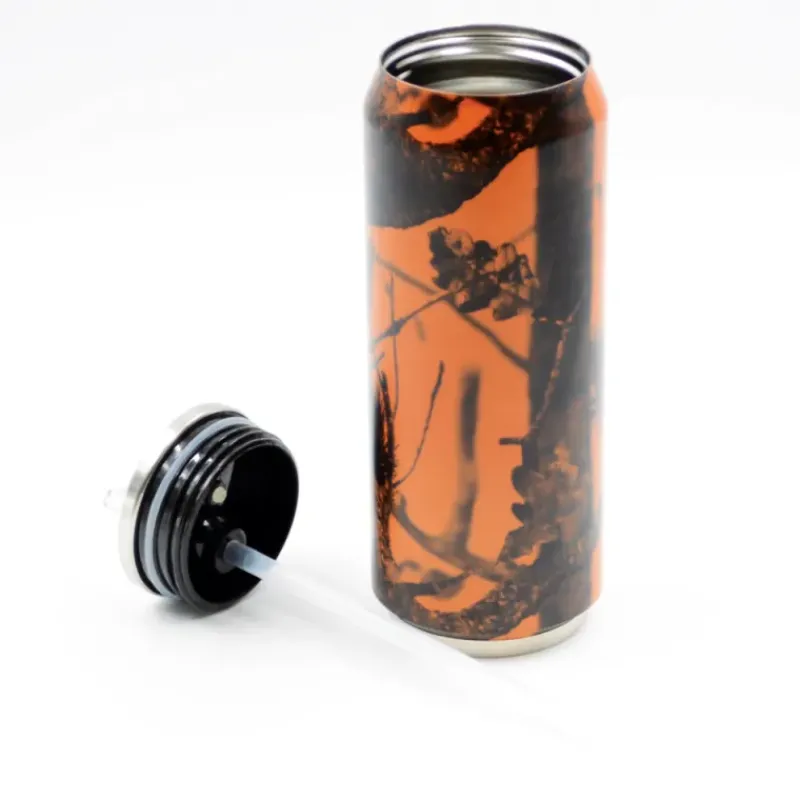 Canette Isotherme 500ml camouflage orange Ø 7cm H19 cm* New