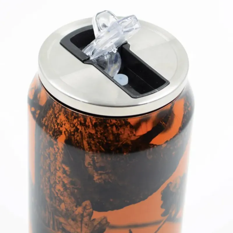 Canette Isotherme 500ml camouflage orange Ø 7cm H19 cm* New