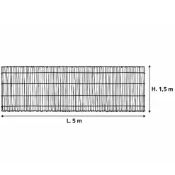 Canisse bambou fendu Largeur 5 m hauteur 1,5 m*