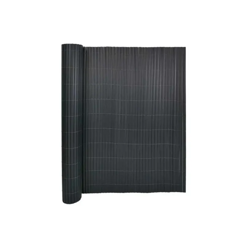 Canisse PVC occultant double face 1,5x5m gris - Kit complet avec fixation* Clearance