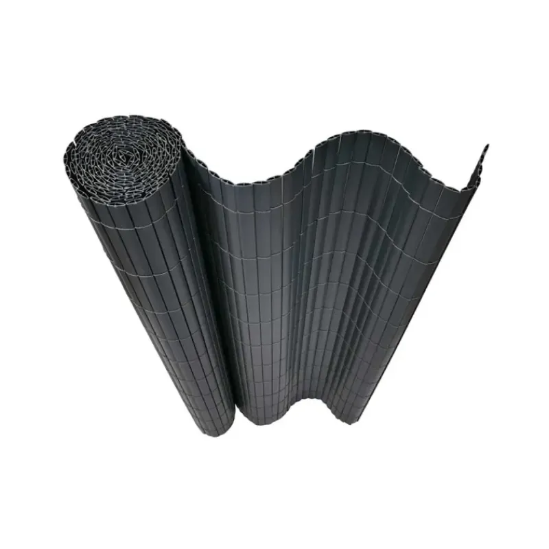 Canisse PVC occultant double face 1,5x5m gris - Kit complet avec fixation* Clearance