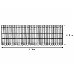 Canisse PVC occultant simple face 1x3m gris - Kit de fixation inclus* Best