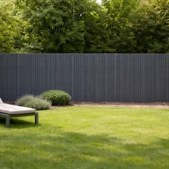 Canisse PVC occultant simple face 1,5x5m gris - Kit de fixation inclus* Outlet