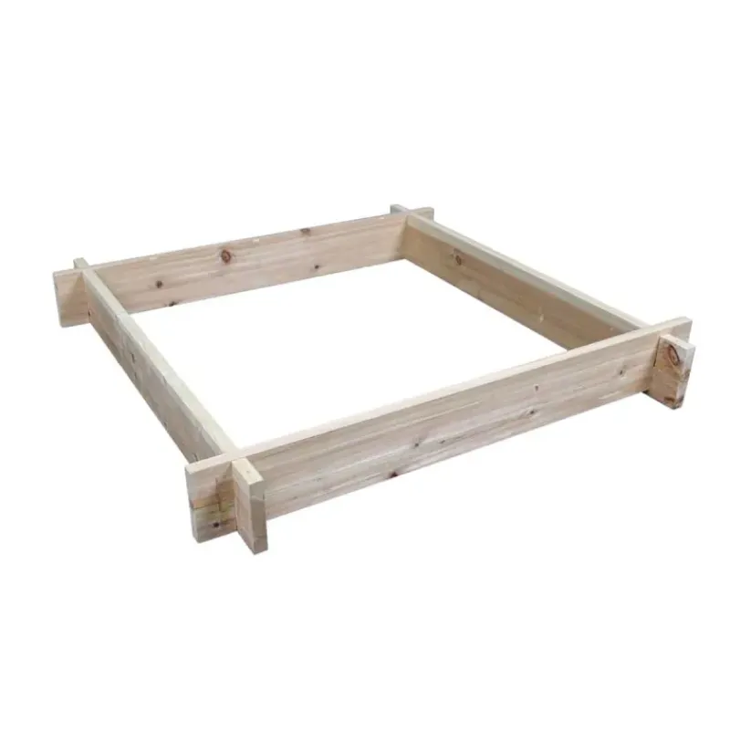 Carré potager en bois de sapin 80x80x10 cm avec géotextile - Montage facile* Online