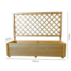 Carré potager rectangulaire en bois de sapin avec treillis 104 cm - 98x34x104 cm* Outlet