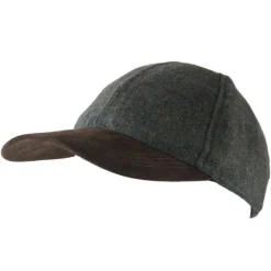 Casquette à carreaux réglable laine polyester kaki marron T58* Sale