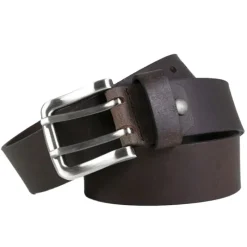 Ceinturon cuir double ardillon marron 130 cm* Hot
