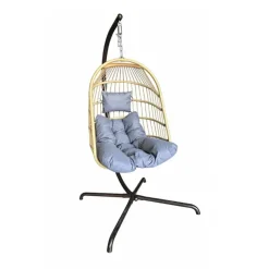 Chaise suspendue 4 pieds en acier avec coussin polyester - Design pliant et détente* New