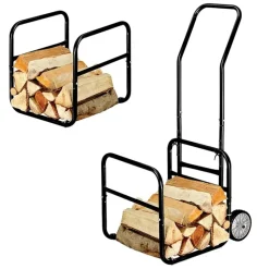 Chariot porte-bûches 2 en 1 amovible - Charge 50 kg - 114x62x44 cm* Hot