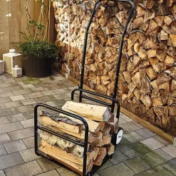 Chariot porte-bûches 2 en 1 amovible - Charge 50 kg - 114x62x44 cm* Hot