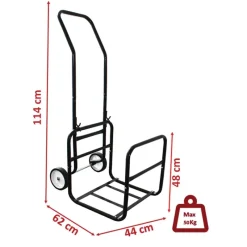 Chariot porte-bûches 2 en 1 amovible - Charge 50 kg - 114x62x44 cm* Hot