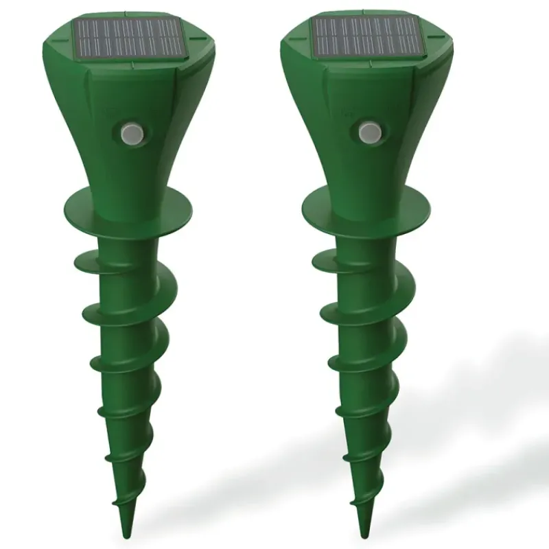 Chasse taupes solaire 'Twist' - Lot de 2 - 650m² de couverture par appareil* Clearance