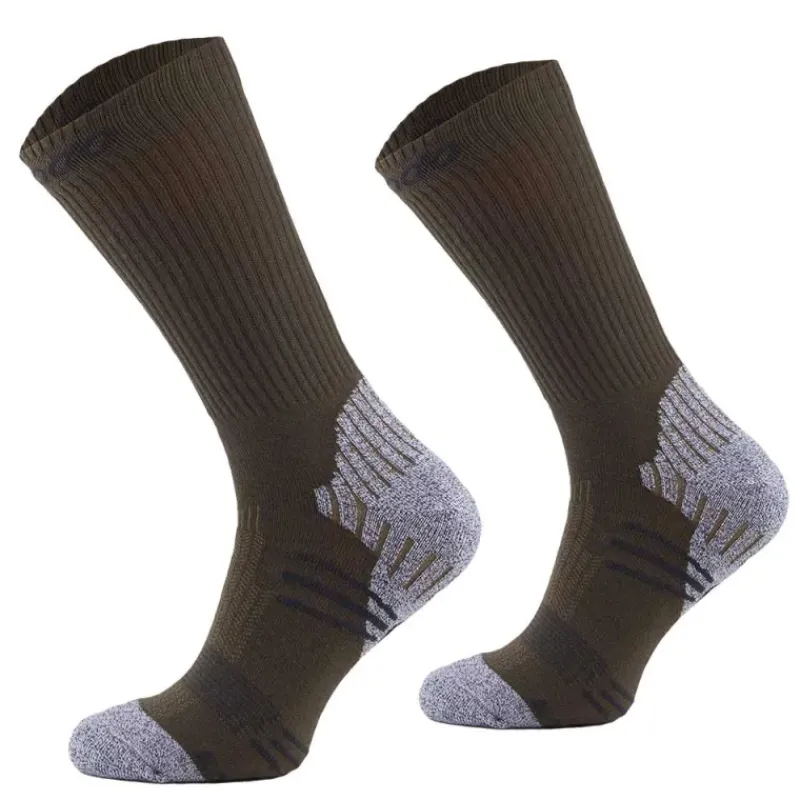 Chaussettes kaki/gris 69% polyester 21% polypropylène*