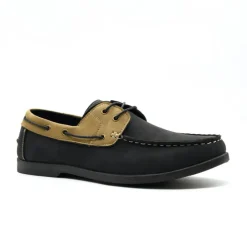 Chaussures bateau confort synthétique noir et beige 40 à 46* Discount