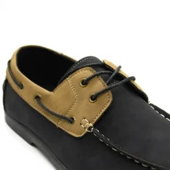 Chaussures bateau confort synthétique noir et beige 40 à 46* Discount