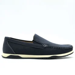 Chaussures bateau facile à enfiler synthétique bleu marine* New