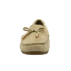 Chaussures bateau facile à enfiler femme cuir beige de 36 à 41* Discount
