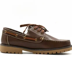 Chaussures bateau semelle crantée synthétique marron 40 à 46* Best