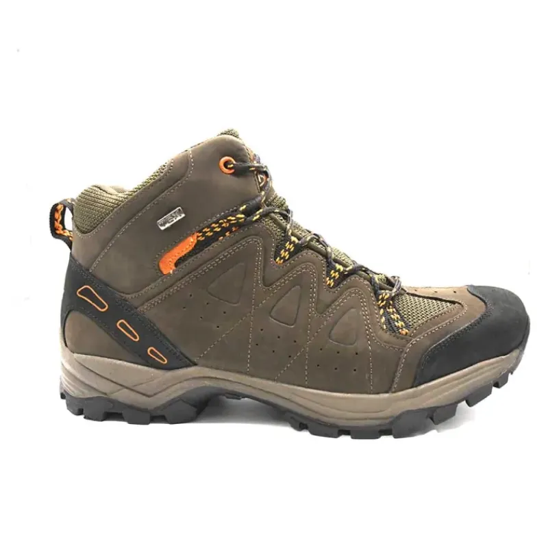 Chaussures de marche montantes Dolan cuir et toile marron 40 à 46*Ayoka New