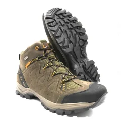 Chaussures de marche montantes Dolan cuir et toile marron 40 à 46*Ayoka New