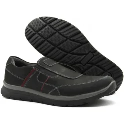 Chaussures sans lacets Drill noir cuir souple imperméable*Ayoka Discount