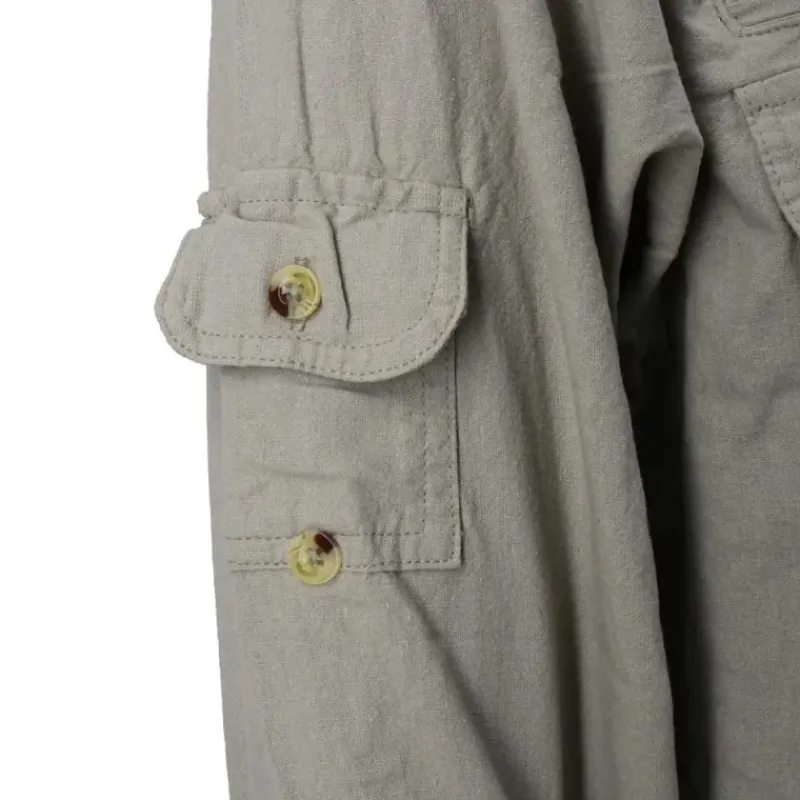 Chemise Authentic multipoches boutons coton beige S à 3XL*Bartavel Sale