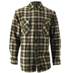 Chemise chasse chaude à carreaux 2 poches polyester kaki M à 3XL*Treeland Discount