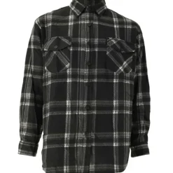 Chemise chaude homme à carreaux polyester grise M à 3XL*Treeland