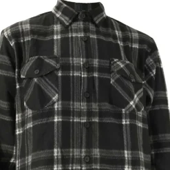 Chemise chaude homme à carreaux polyester grise M à 3XL*Treeland