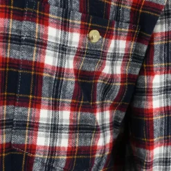 Chemise droite longue à carreaux bordeaux coton S à 4XL* Hot