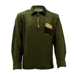 Chemise F1 col zippé 100% coton kaki camo CE taille M à 3XL*Ducatillon