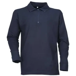 Chemise F1 coton marine 240g/m2 col zippé poignets boutonnés* Outlet