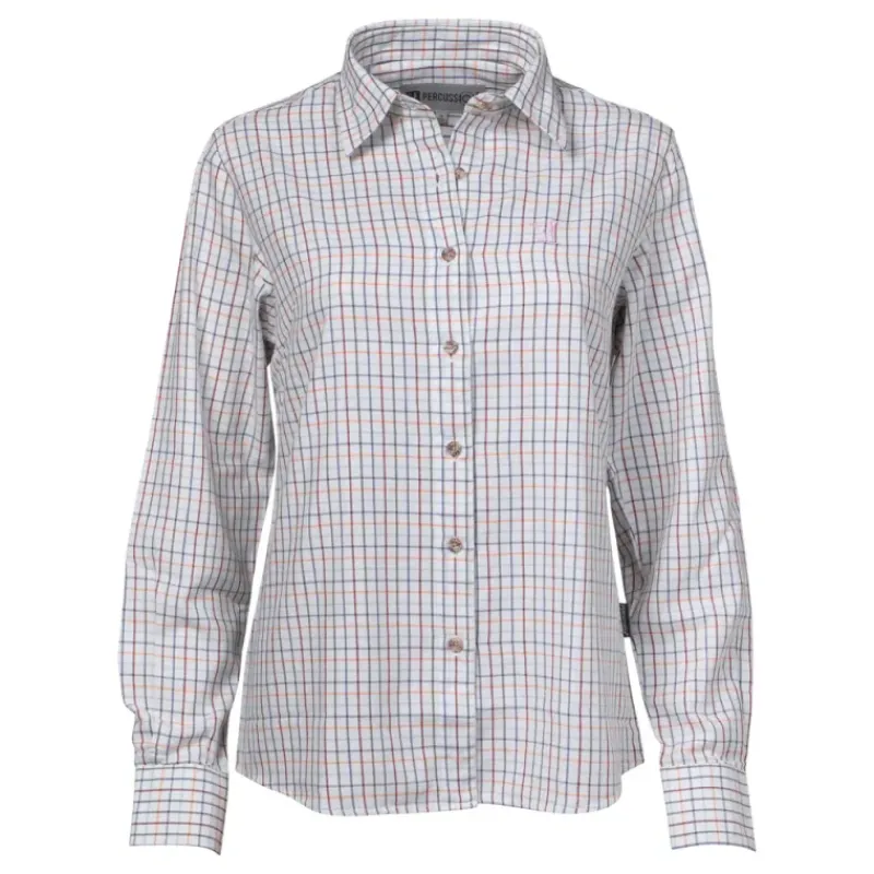 Chemise femme élégante carreaux coton ocre XS à 2XL*Percussion Best