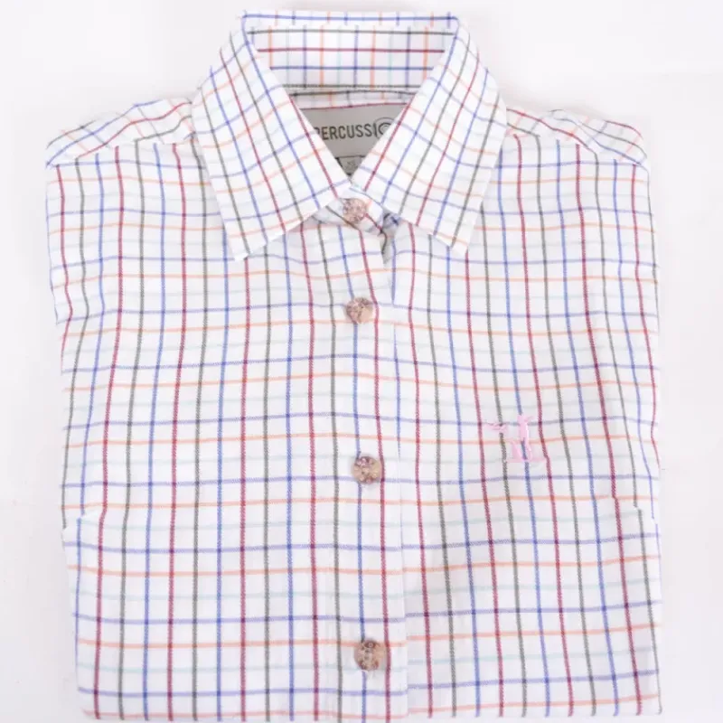 Chemise femme élégante carreaux coton ocre XS à 2XL*Percussion Best