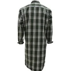 Chemise long pan à carreaux boutons coton flanelle vert M à 5XL*LMA Hot