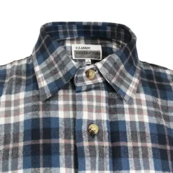 Chemise longue à carreaux bleu Chevron taille L à 2XL* Sale