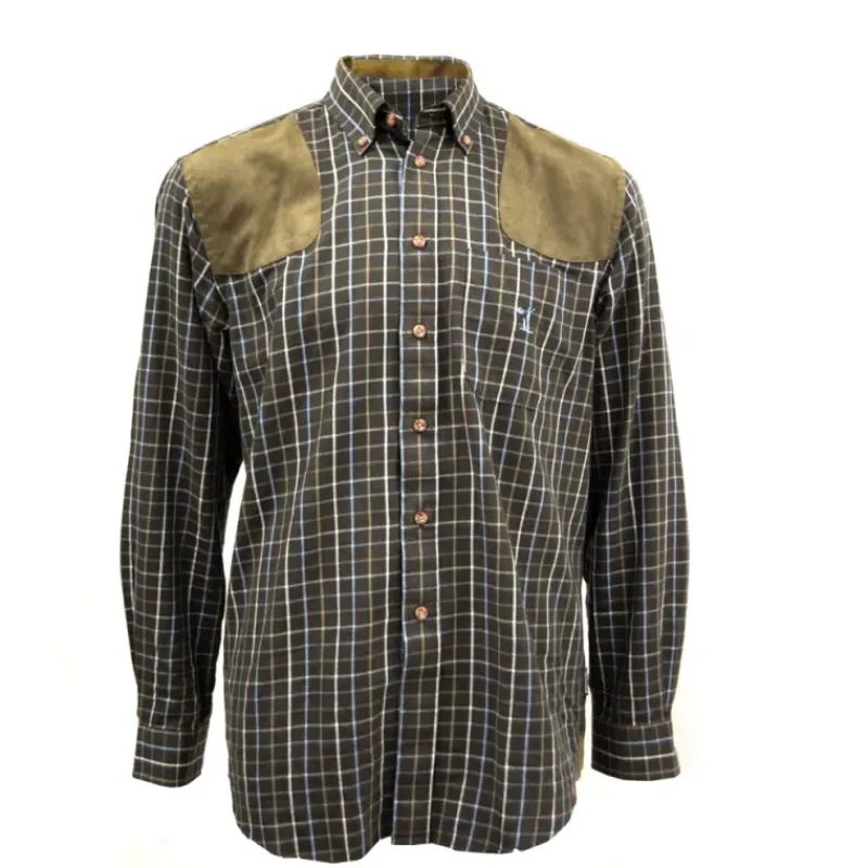 Chemise Sologne 100% coton marron taille S à 3XL*Percussion