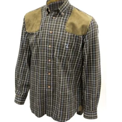 Chemise Sologne 100% coton marron taille S à 3XL*Percussion