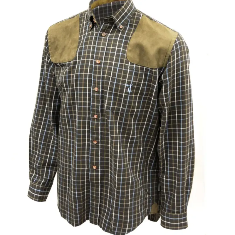 Chemise Sologne 100% coton marron taille S à 3XL*Percussion