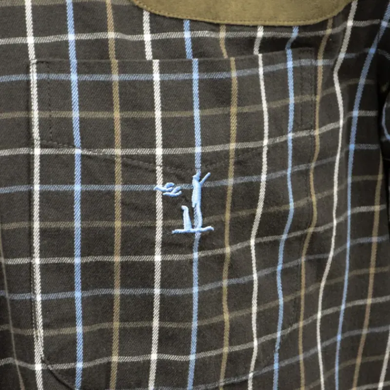 Chemise Sologne 100% coton marron taille S à 3XL*Percussion