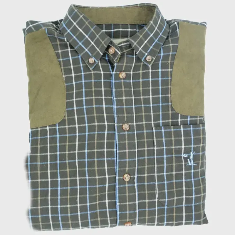 Chemise Sologne 100% coton marron taille S à 3XL*Percussion